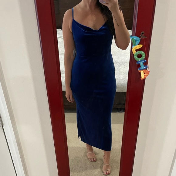 Blue Velvet Gown - Picture 5 of 6